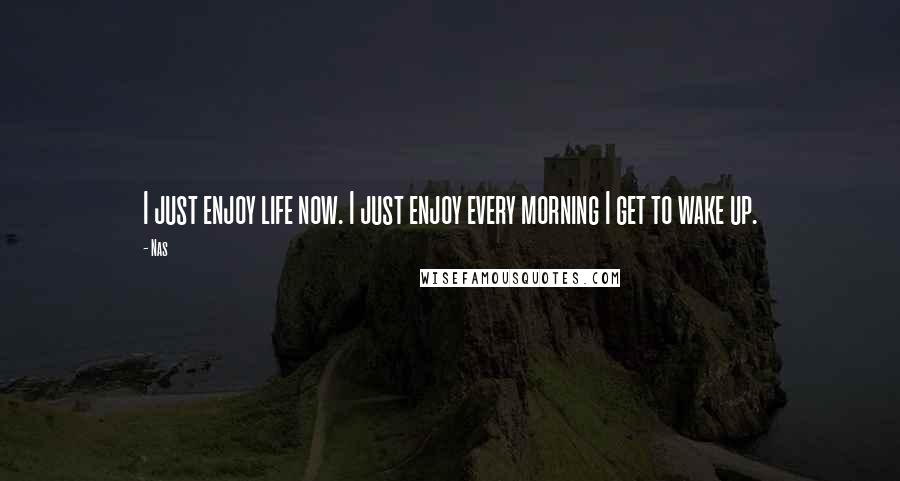 Nas Quotes: I just enjoy life now. I just enjoy every morning I get to wake up.