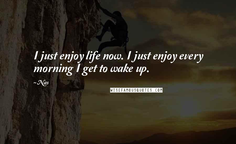 Nas Quotes: I just enjoy life now. I just enjoy every morning I get to wake up.