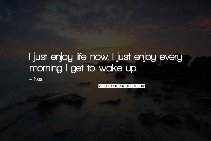 Nas Quotes: I just enjoy life now. I just enjoy every morning I get to wake up.