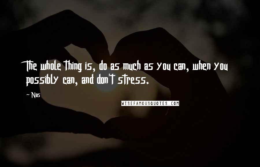 Nas Quotes: The whole thing is, do as much as you can, when you possibly can, and don't stress.