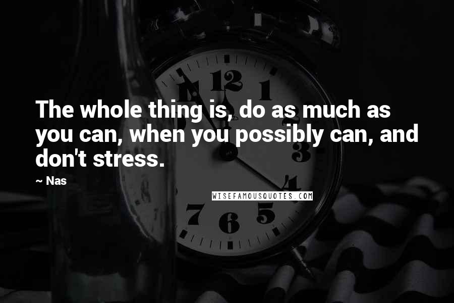 Nas Quotes: The whole thing is, do as much as you can, when you possibly can, and don't stress.