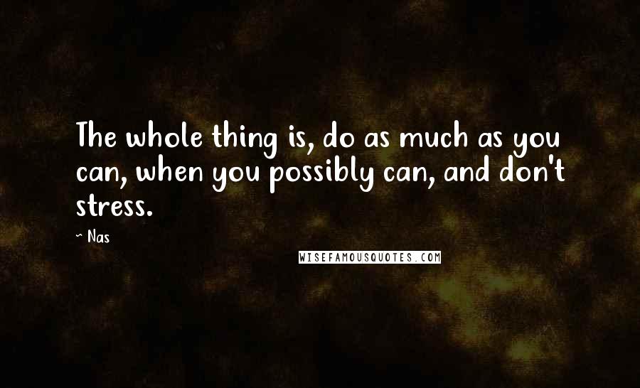 Nas Quotes: The whole thing is, do as much as you can, when you possibly can, and don't stress.