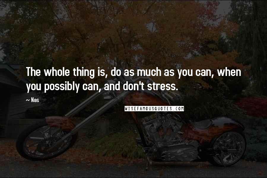 Nas Quotes: The whole thing is, do as much as you can, when you possibly can, and don't stress.