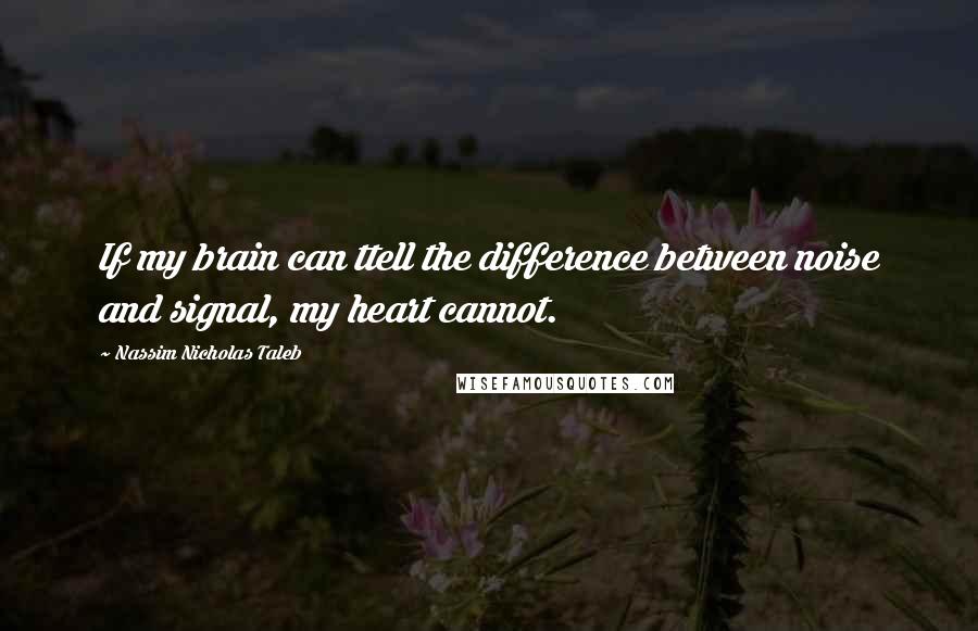 Nassim Nicholas Taleb Quotes: If my brain can ttell the difference between noise and signal, my heart cannot.