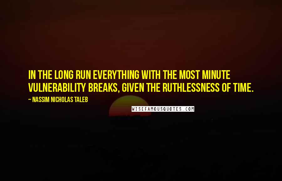 Nassim Nicholas Taleb Quotes: In the long run everything with the most minute vulnerability breaks, given the ruthlessness of time.