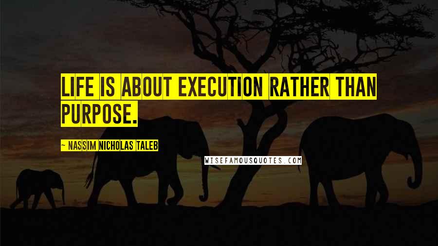 Nassim Nicholas Taleb Quotes: Life is about execution rather than purpose.