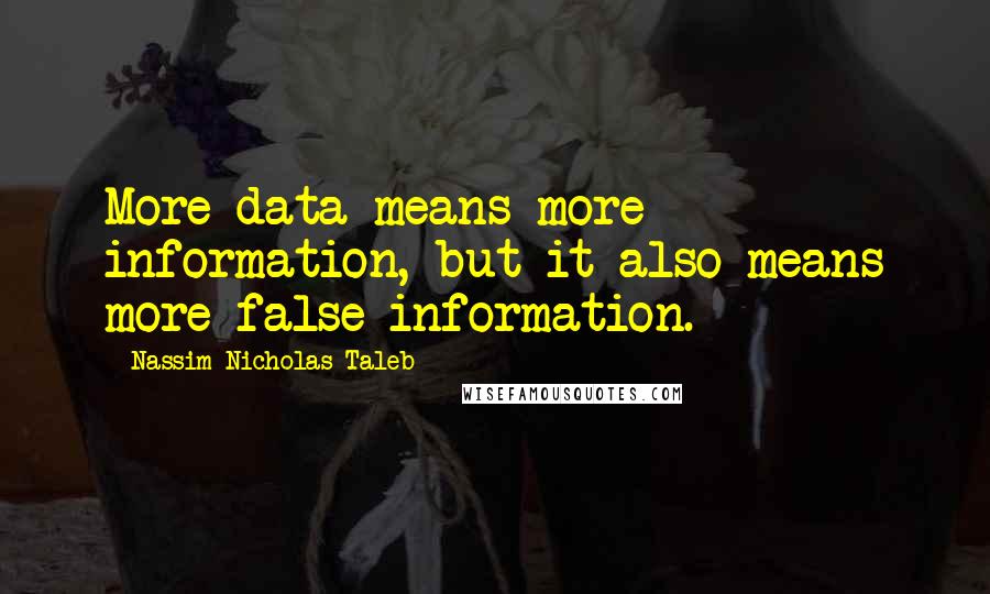 Nassim Nicholas Taleb Quotes: More data means more information, but it also means more false information.