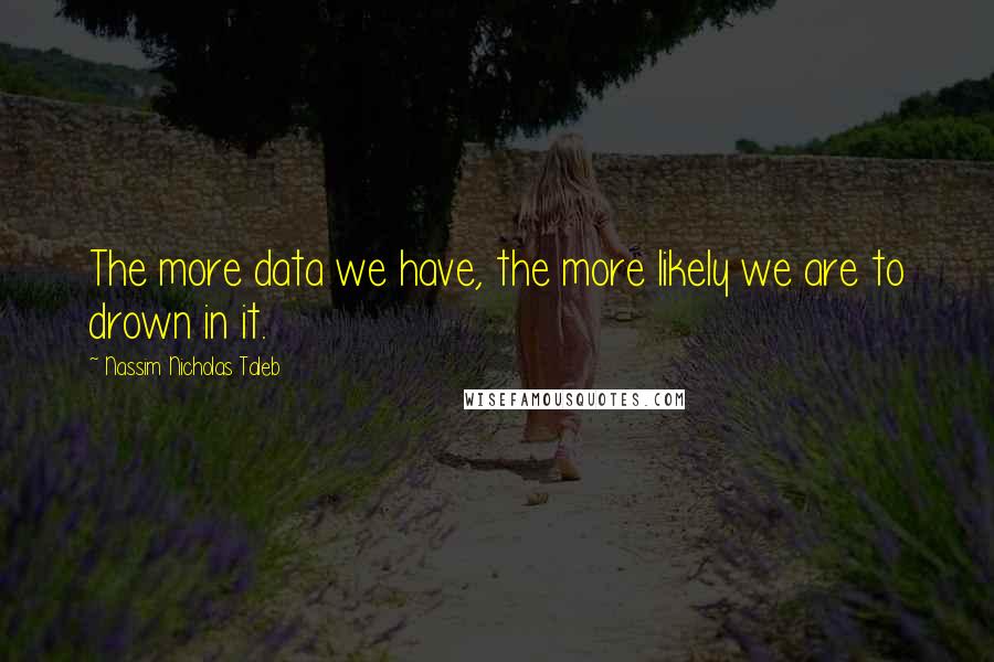 Nassim Nicholas Taleb Quotes: The more data we have, the more likely we are to drown in it.