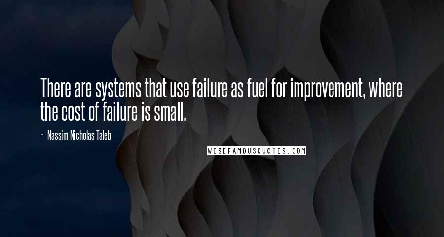 Nassim Nicholas Taleb Quotes: There are systems that use failure as fuel for improvement, where the cost of failure is small.