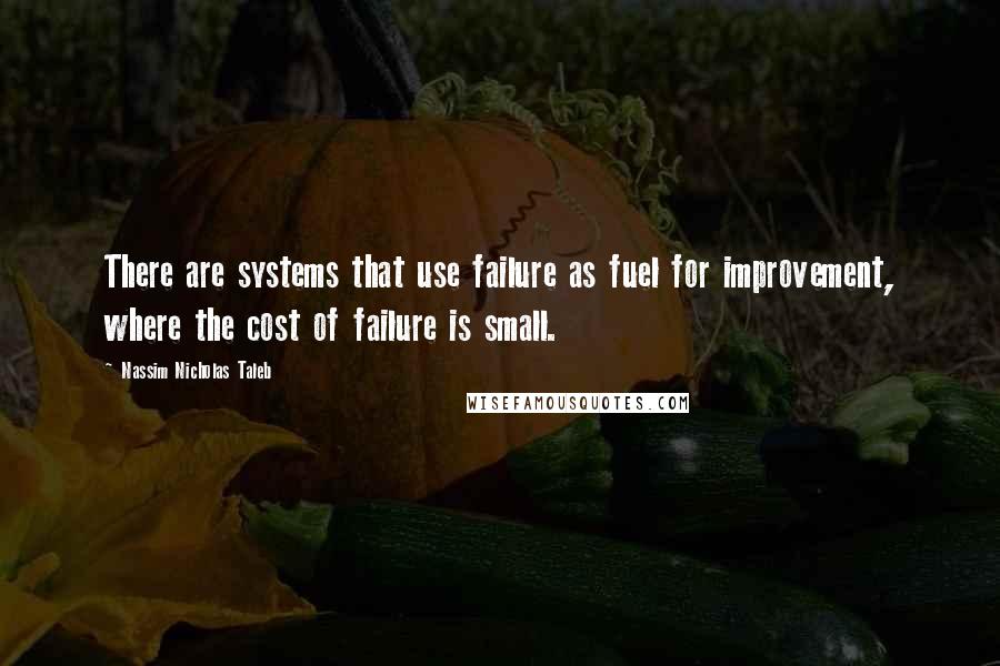 Nassim Nicholas Taleb Quotes: There are systems that use failure as fuel for improvement, where the cost of failure is small.