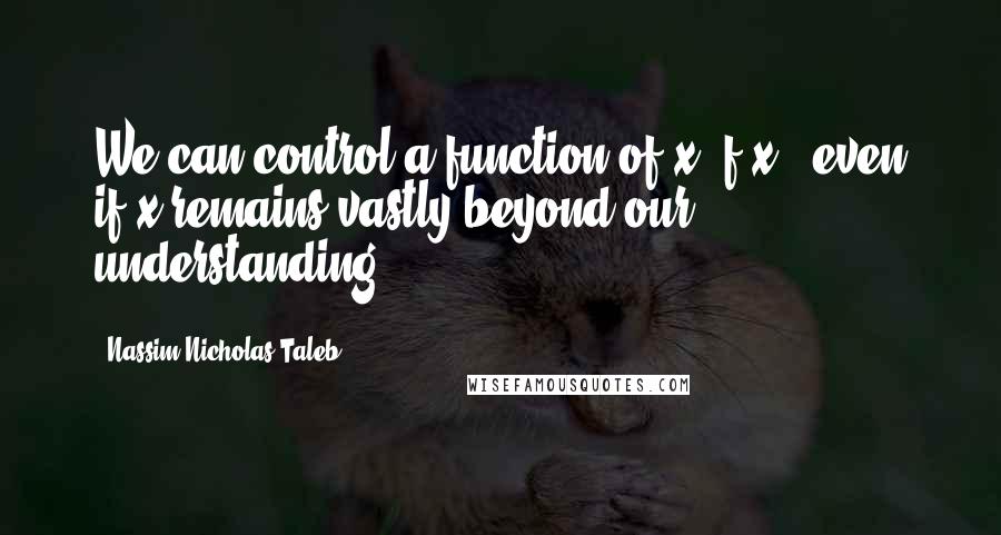 Nassim Nicholas Taleb Quotes: We can control a function of x, f(x), even if x remains vastly beyond our understanding.