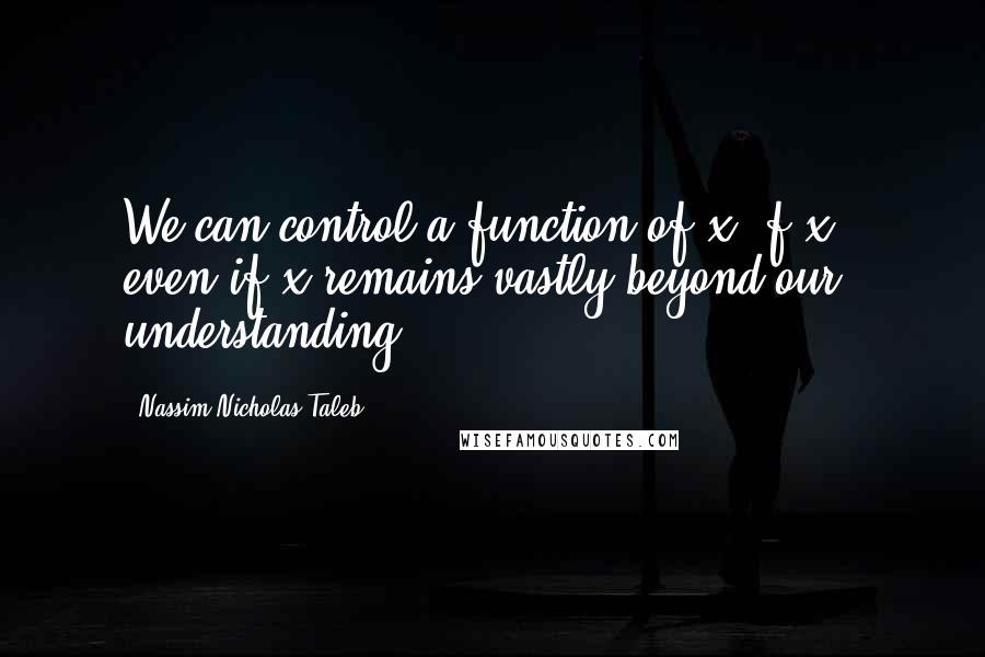 Nassim Nicholas Taleb Quotes: We can control a function of x, f(x), even if x remains vastly beyond our understanding.