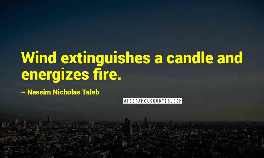 Nassim Nicholas Taleb Quotes: Wind extinguishes a candle and energizes fire.