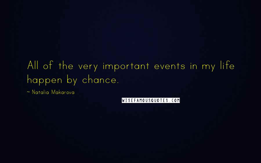 Natalia Makarova Quotes: All of the very important events in my life happen by chance.