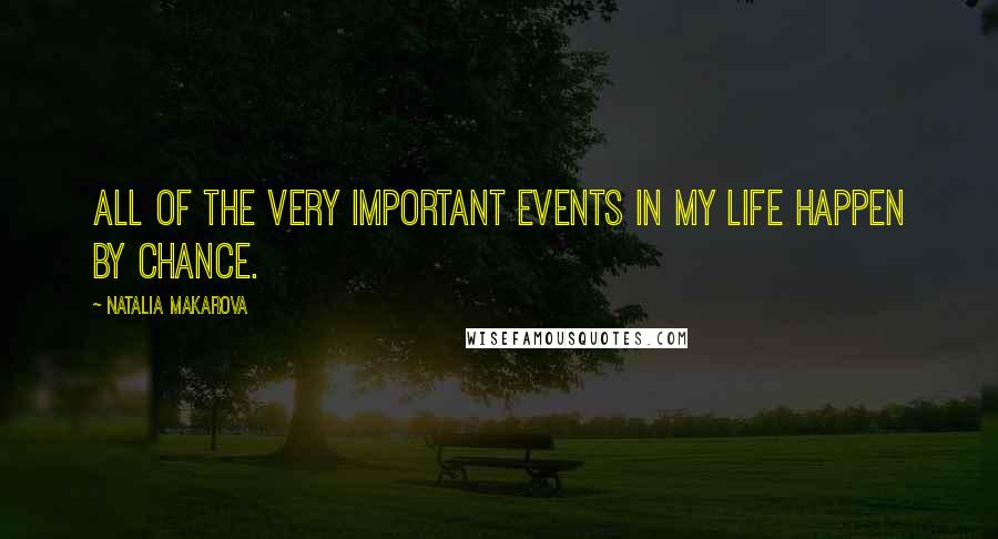 Natalia Makarova Quotes: All of the very important events in my life happen by chance.