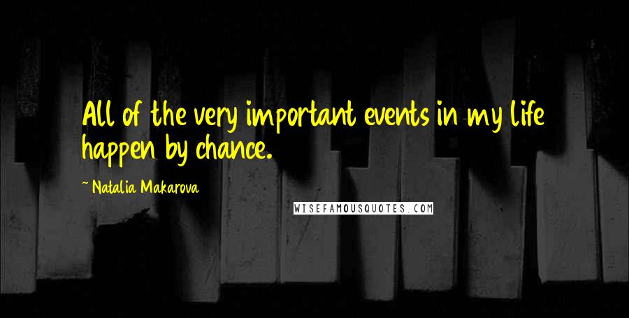 Natalia Makarova Quotes: All of the very important events in my life happen by chance.
