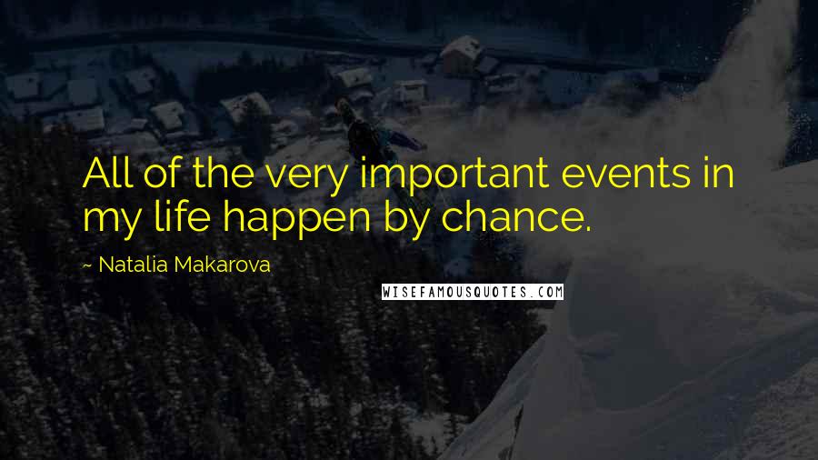 Natalia Makarova Quotes: All of the very important events in my life happen by chance.