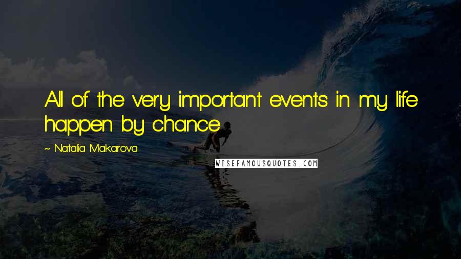 Natalia Makarova Quotes: All of the very important events in my life happen by chance.