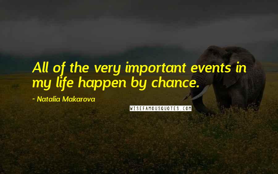 Natalia Makarova Quotes: All of the very important events in my life happen by chance.