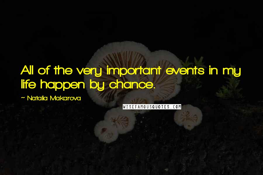 Natalia Makarova Quotes: All of the very important events in my life happen by chance.