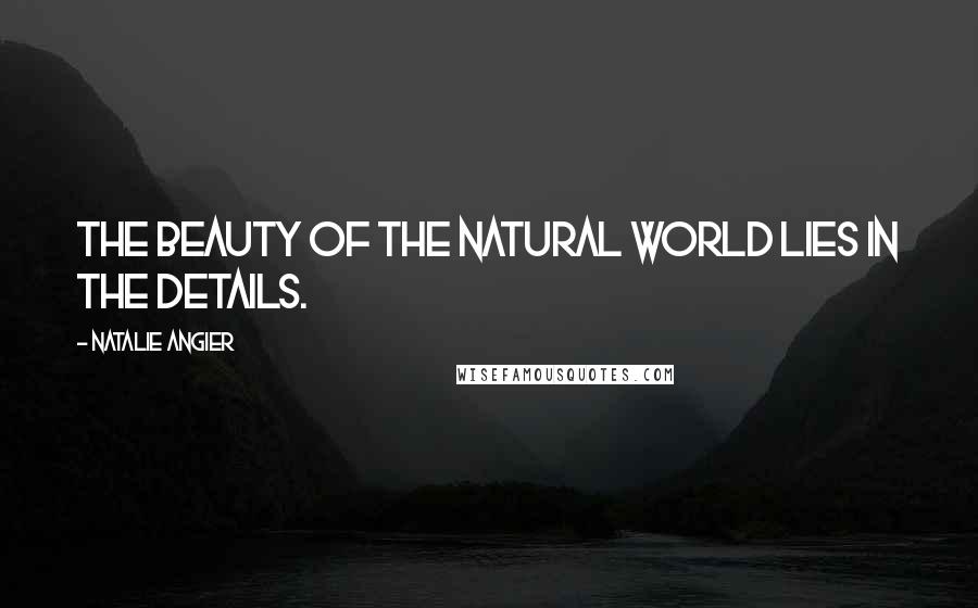 Natalie Angier Quotes: The beauty of the natural world lies in the details.