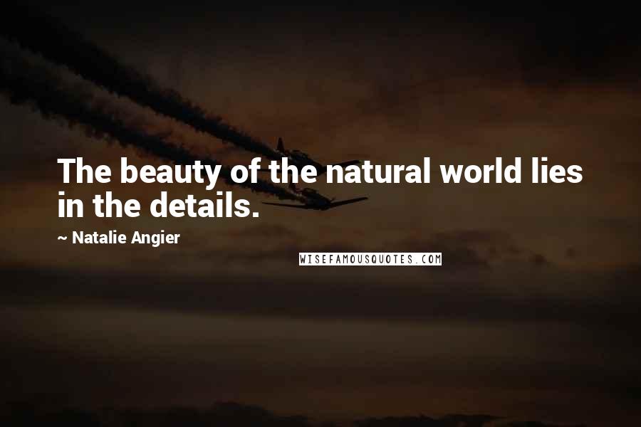 Natalie Angier Quotes: The beauty of the natural world lies in the details.