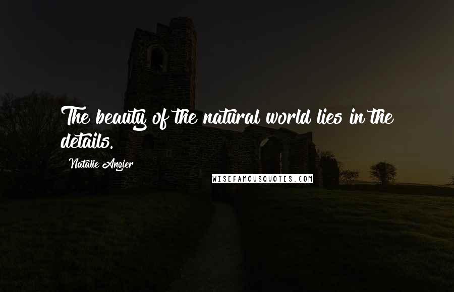 Natalie Angier Quotes: The beauty of the natural world lies in the details.