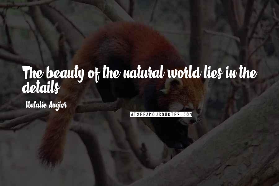 Natalie Angier Quotes: The beauty of the natural world lies in the details.