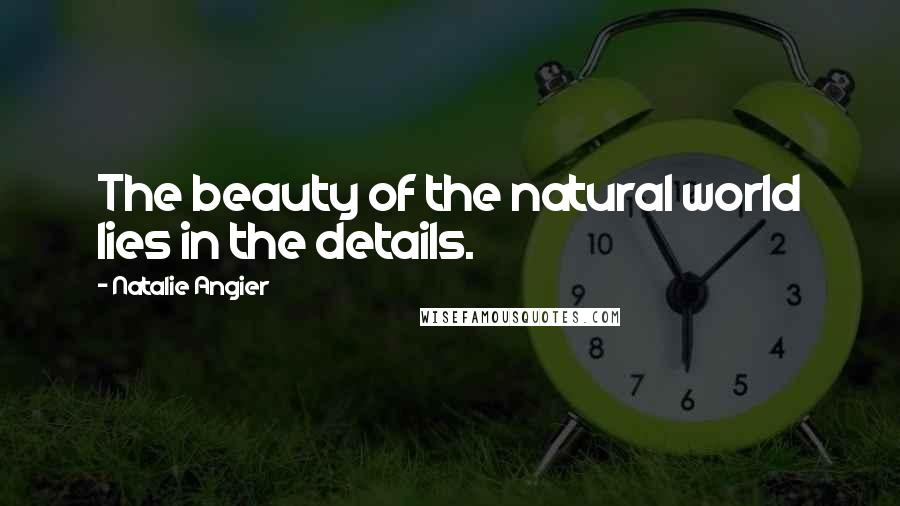 Natalie Angier Quotes: The beauty of the natural world lies in the details.