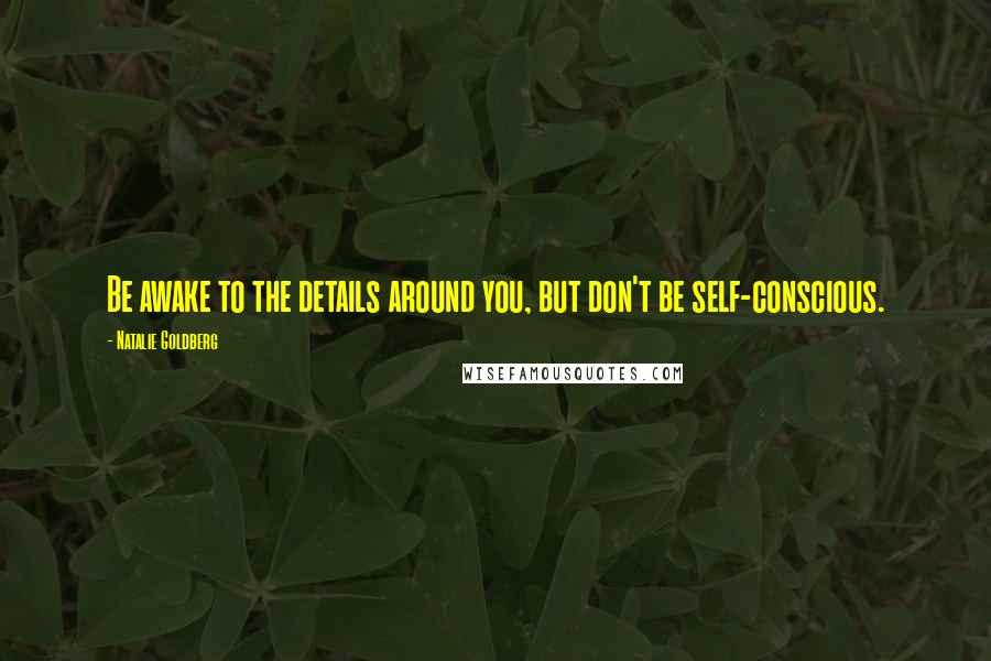Natalie Goldberg Quotes: Be awake to the details around you, but don't be self-conscious.
