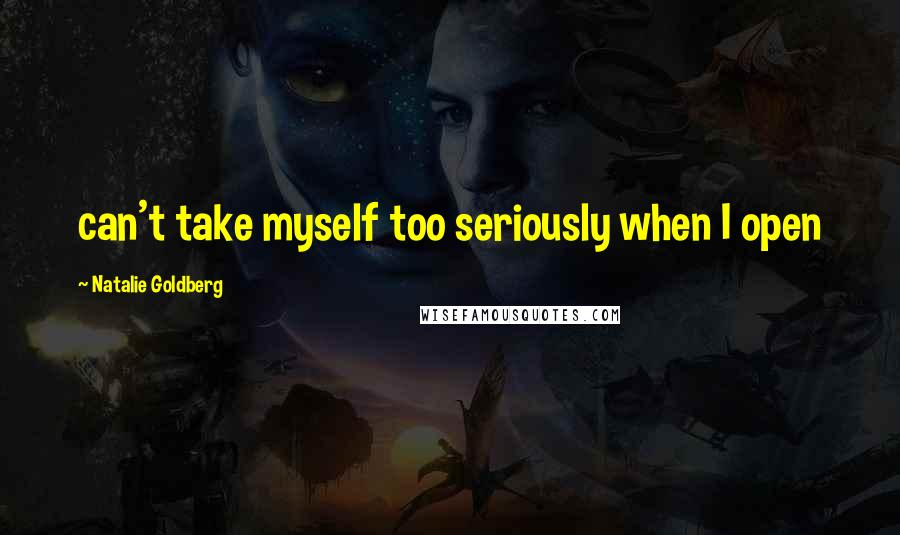 Natalie Goldberg Quotes: can't take myself too seriously when I open