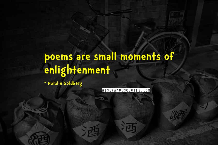 Natalie Goldberg Quotes: poems are small moments of enlightenment