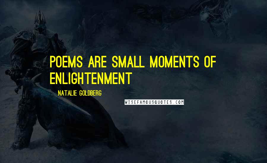 Natalie Goldberg Quotes: poems are small moments of enlightenment