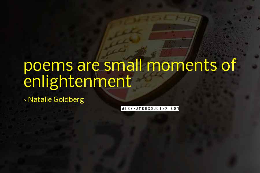 Natalie Goldberg Quotes: poems are small moments of enlightenment