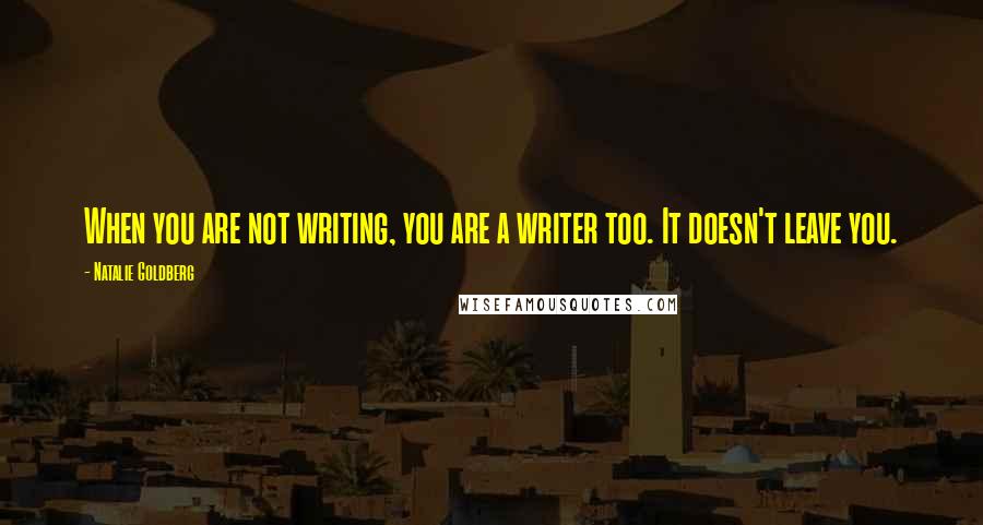 Natalie Goldberg Quotes: When you are not writing, you are a writer too. It doesn't leave you.