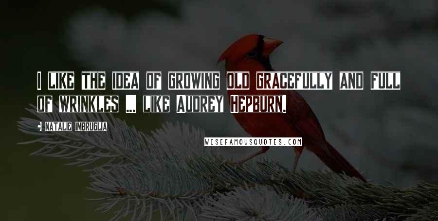 Natalie Imbruglia Quotes: I like the idea of growing old gracefully and full of wrinkles ... like Audrey Hepburn.