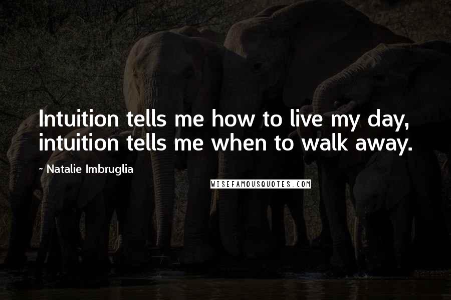 Natalie Imbruglia Quotes: Intuition tells me how to live my day, intuition tells me when to walk away.