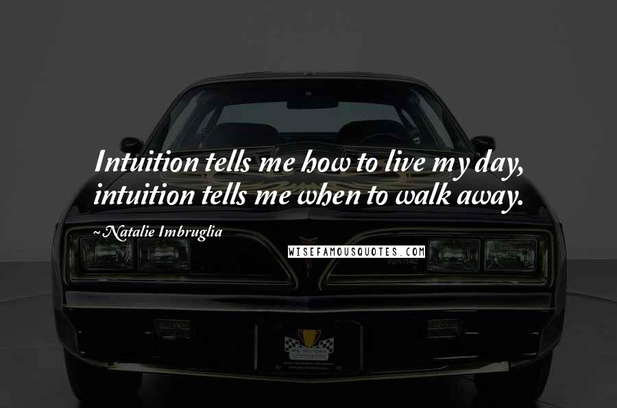 Natalie Imbruglia Quotes: Intuition tells me how to live my day, intuition tells me when to walk away.