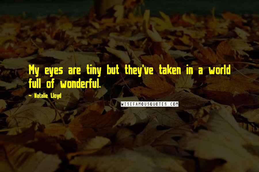 Natalie Lloyd Quotes: My eyes are tiny but they've taken in a world full of wonderful.