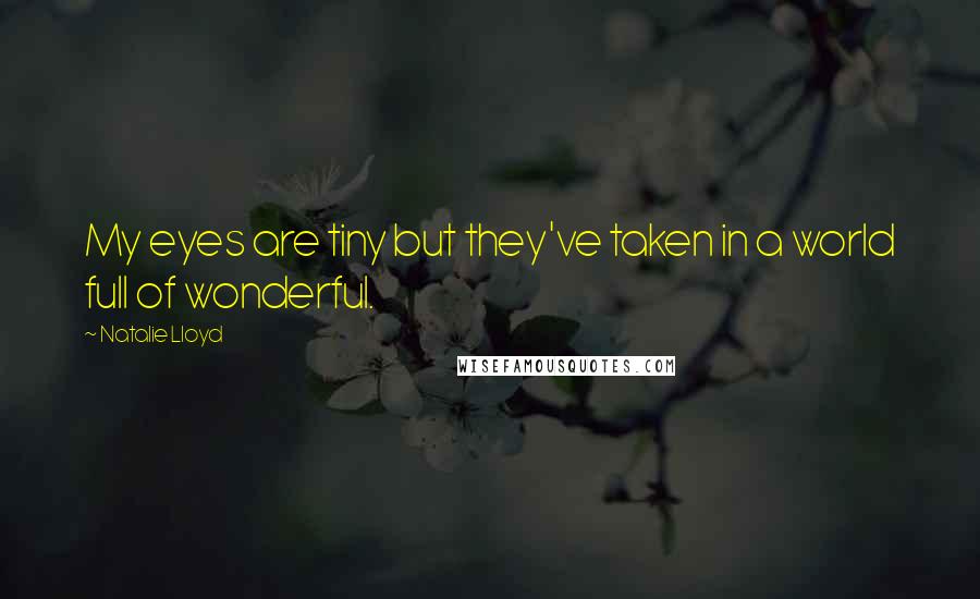 Natalie Lloyd Quotes: My eyes are tiny but they've taken in a world full of wonderful.