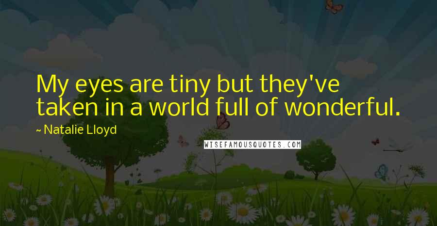 Natalie Lloyd Quotes: My eyes are tiny but they've taken in a world full of wonderful.