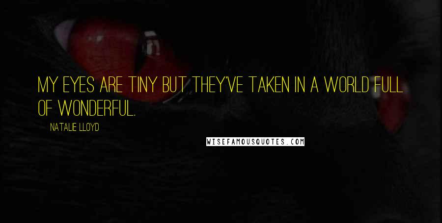 Natalie Lloyd Quotes: My eyes are tiny but they've taken in a world full of wonderful.