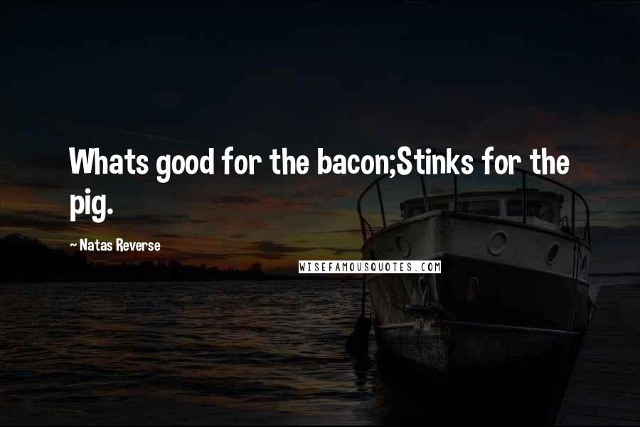 Natas Reverse Quotes: Whats good for the bacon;Stinks for the pig.