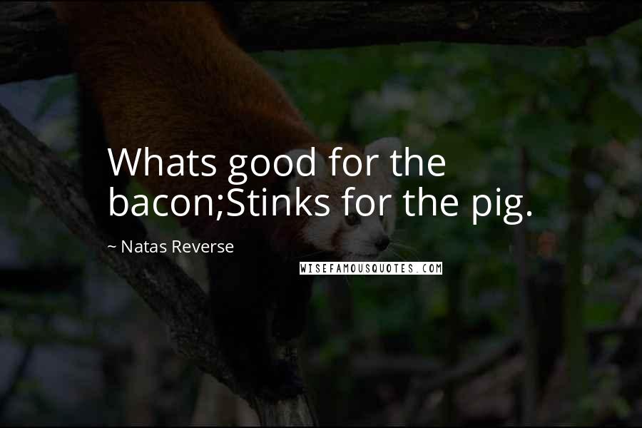 Natas Reverse Quotes: Whats good for the bacon;Stinks for the pig.