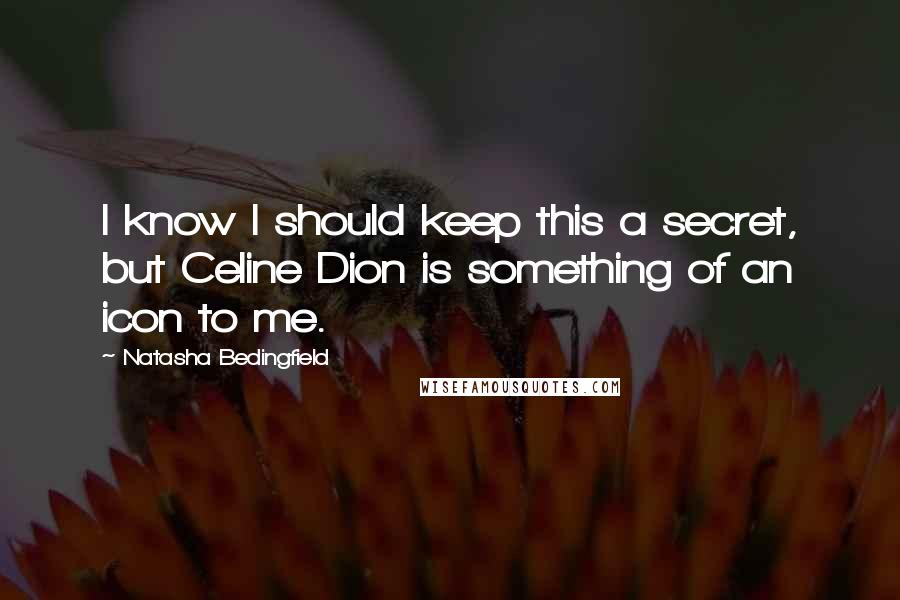 Natasha Bedingfield Quotes: I know I should keep this a secret, but Celine Dion is something of an icon to me.