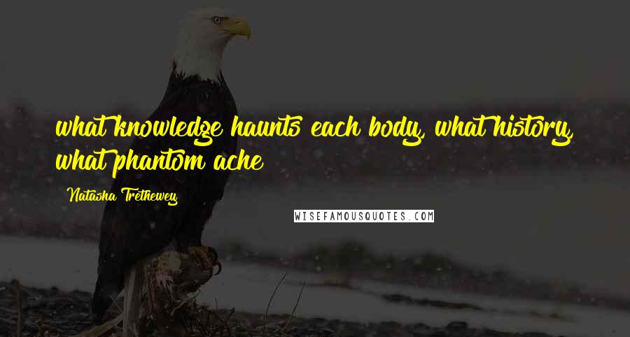 Natasha Trethewey Quotes: what knowledge haunts each body, what history, what phantom ache?