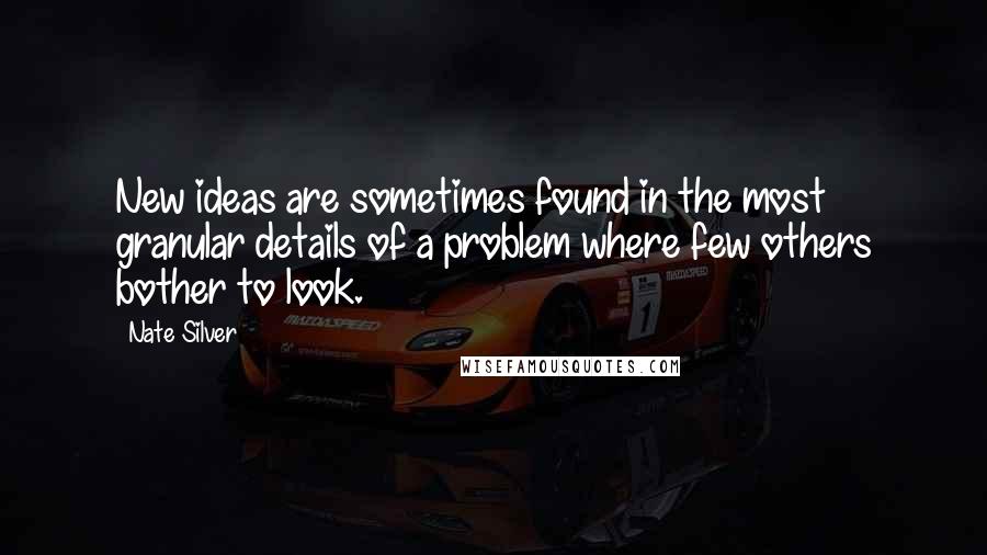 Nate Silver Quotes: New ideas are sometimes found in the most granular details of a problem where few others bother to look.