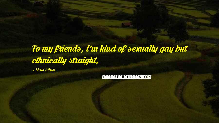 Nate Silver Quotes: To my friends, I'm kind of sexually gay but ethnically straight,