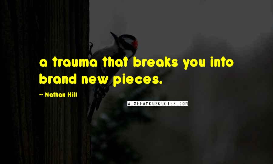 Nathan Hill Quotes: a trauma that breaks you into brand new pieces.