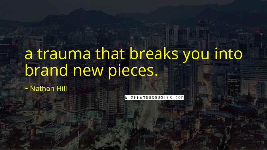 Nathan Hill Quotes: a trauma that breaks you into brand new pieces.